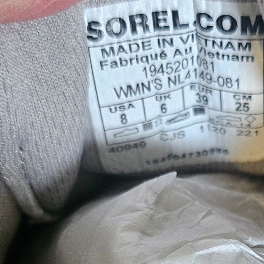 Sorel Kinetic Impact Strap Sneakers Women Size 8 Grey Pink Breathable Mesh Shoes - Picture 10 of 10